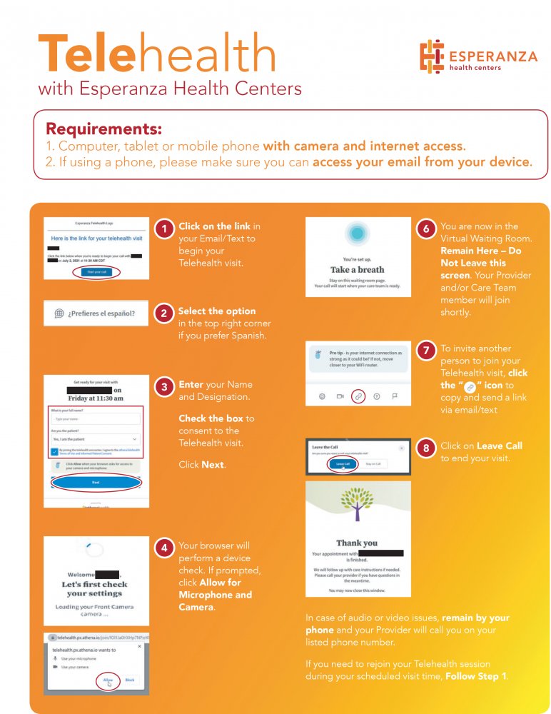 telehealth flyer english