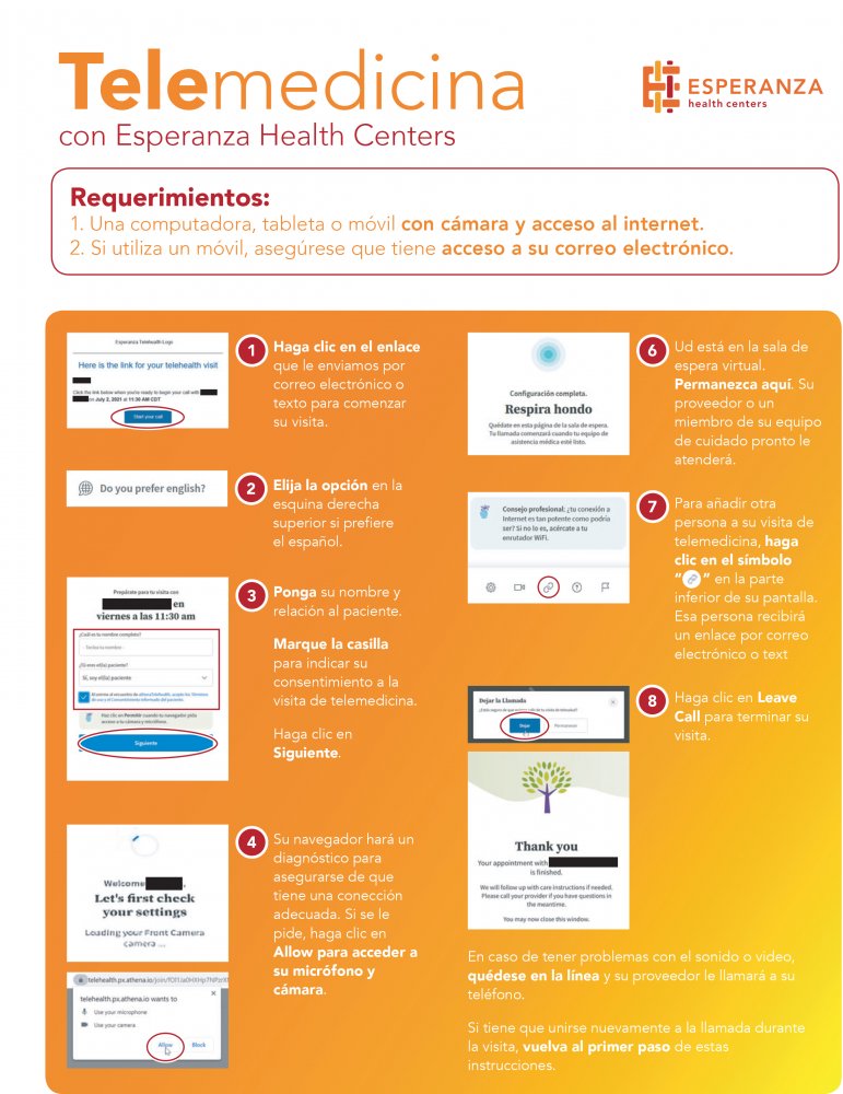 Telehealth flyer spanish